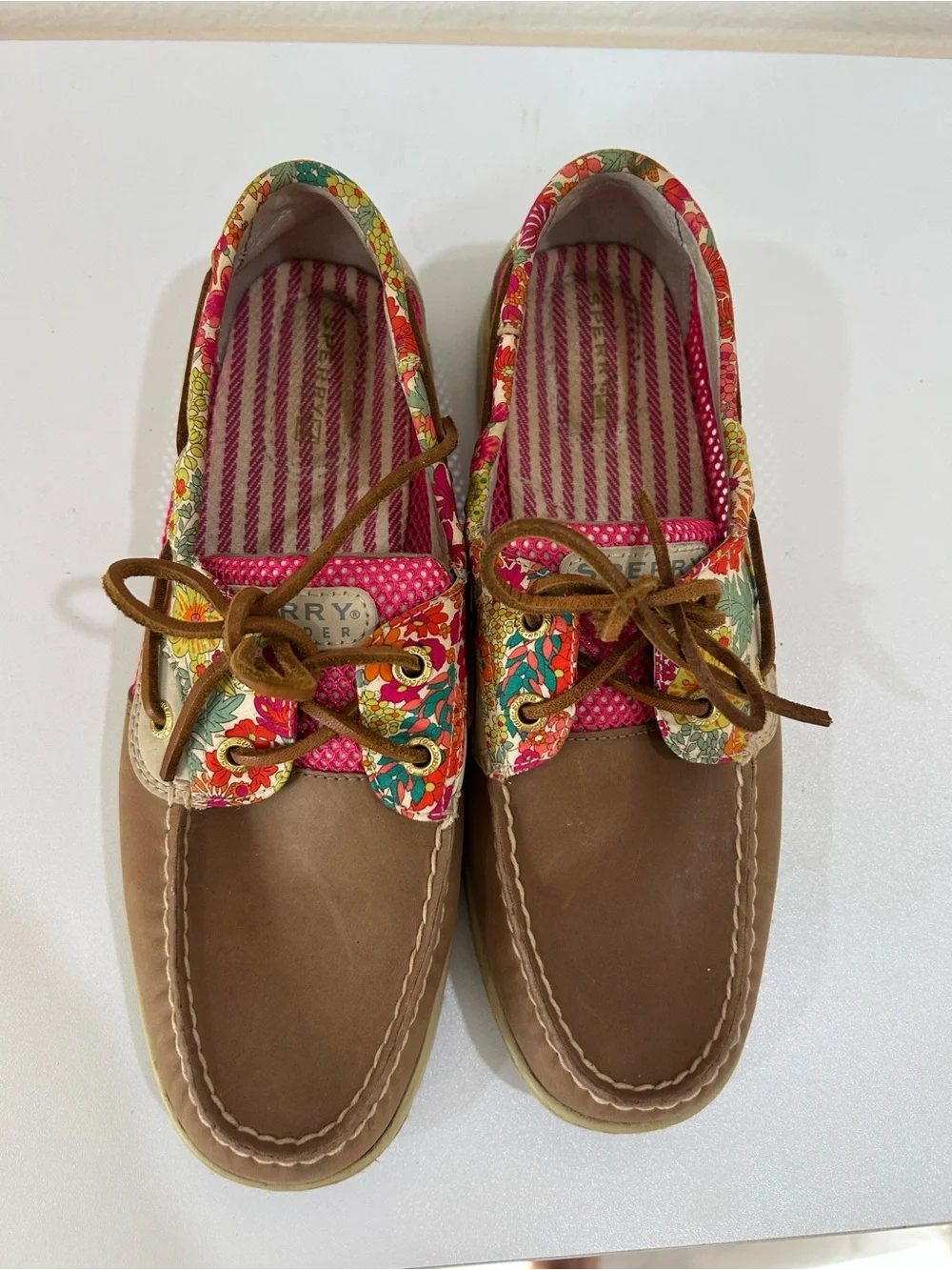 Sperry Top Sider Bluefish Liberty Floral Woman’s Boat Shoe With Mesh Side Panels